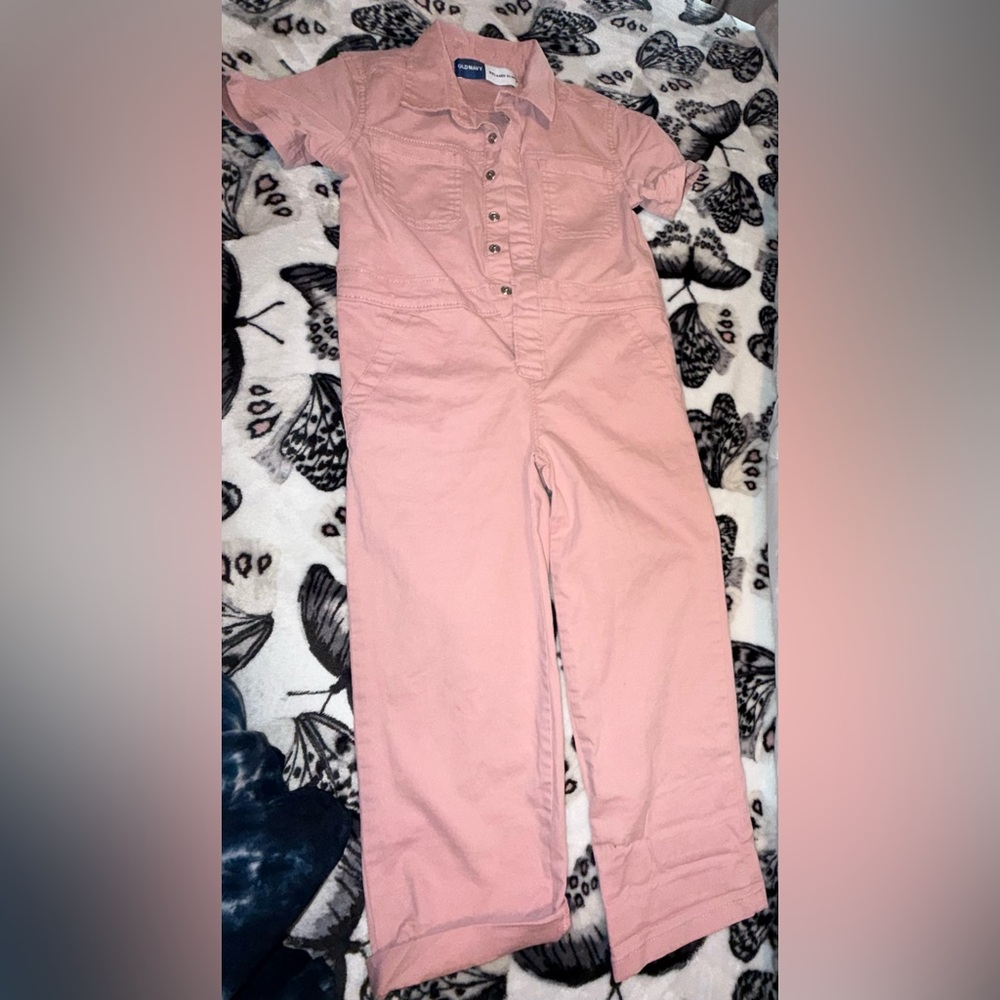 Old Navy Pink Relaxed Slim Overalls